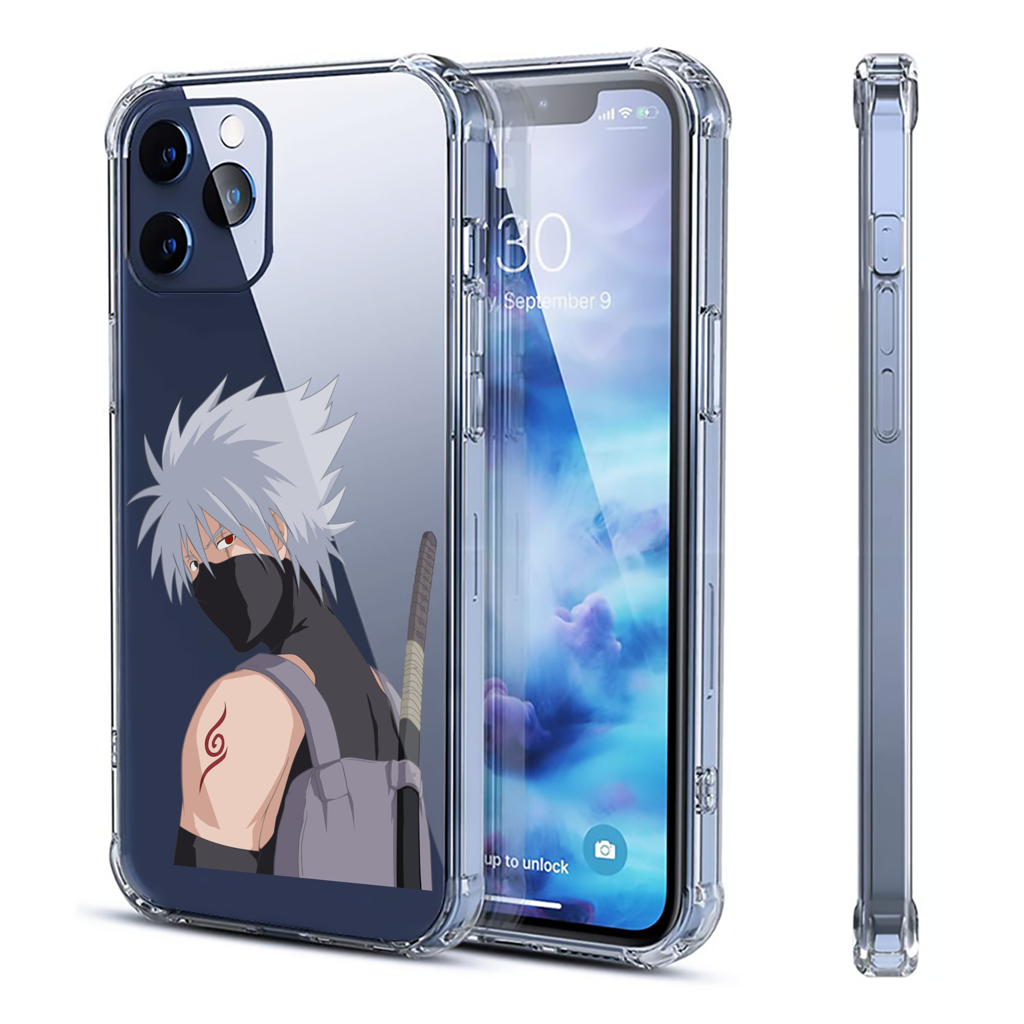 （画像用） NARUTO -ナルト- はたけ カカシ Hatake Kakashi 【iPhone 12シリーズ対応】透明スマホケース（クリアソフトケース）